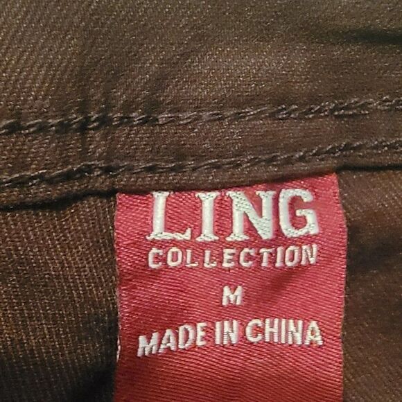 Ling Collection Girls Brown Cotton Blend Pockets Denim Skinny Jeans Size Medium - Picture 2 of 8